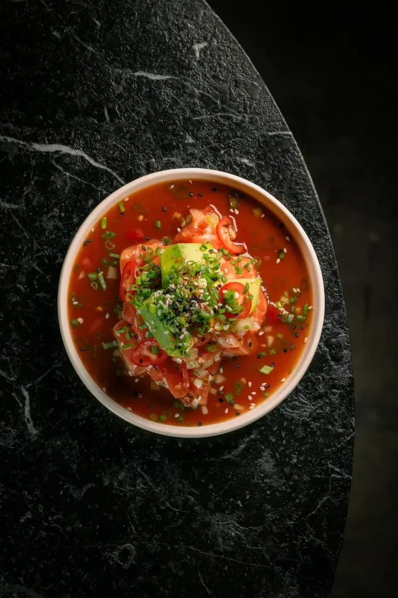 Salmon Ceviche with Avocado & Teriyaki Ponzu